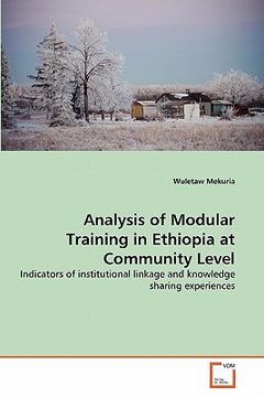 portada analysis of modular training in ethiopia at community level (en Inglés)