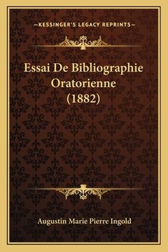 portada Essai De Bibliographie Oratorienne (1882) (in French)