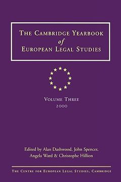portada cambridge yearbook of european legal studies: volume 3, 2000 (en Inglés)