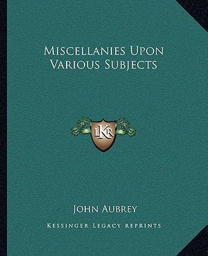 portada miscellanies upon various subjects (en Inglés)