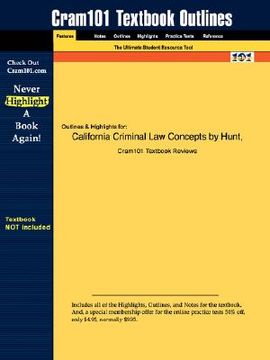 portada studyguide for california criminal law concepts by hunt & rutledge, isbn 9780536730497