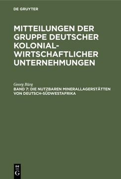 portada Die Nutzbaren Minerallagerstätten von Deutsch-Südwestafrika (en Alemán)