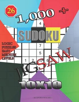portada 1,000 + sudoku jigsaw 10x10: Logic puzzles easy - medium levels (en Inglés)