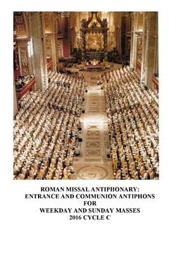portada The Roman Missal Antiphonary: Entrance and Communion Antiphons for Weekday and Sunday Masses 2016 Cycle C (in English)