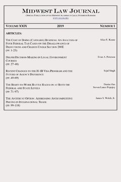portada Midwest Law Journal: Volume XXIX, 2019, Number 1 (in English)