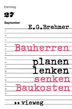 portada Bauherren Planen, Lenken, Senken Baukosten (en Alemán)