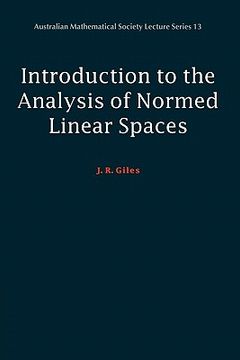 portada Introduction to the Analysis of Normed Linear Spaces Paperback (Australian Mathematical Society Lecture Series) (en Inglés)