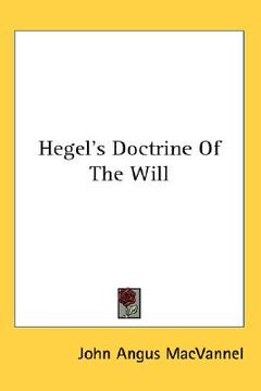 portada hegel's doctrine of the will (en Inglés)