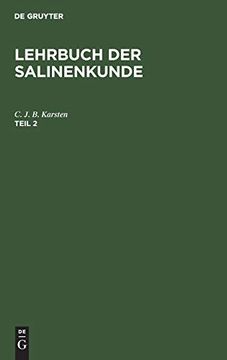 portada Lehrbuch der Salinenkunde (in German)