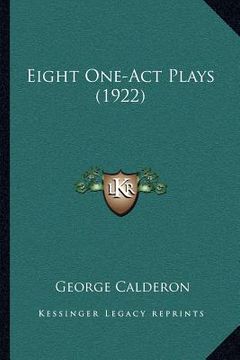 portada eight one-act plays (1922) (in English)
