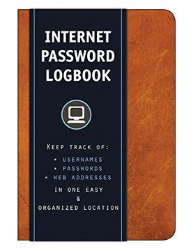 portada Internet Password Logbook (Cognac Leatherette): Keep track of: usernames, passwords, web addresses in one easy & organized location