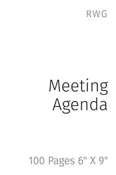 portada Meeting Agenda: 100 Pages 6" x 9" (en Inglés)