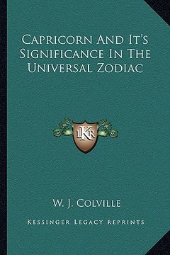 portada capricorn and it's significance in the universal zodiac (en Inglés)