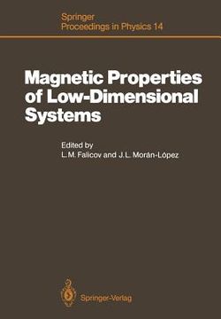 portada magnetic properties of low-dimensional systems: proceedings of an international workshop taxco, mexico, january 6 9, 1986 (in English)
