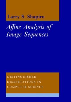 portada Affine Analysis of Image Sequences (Distinguished Dissertations in Computer Science) (en Inglés)