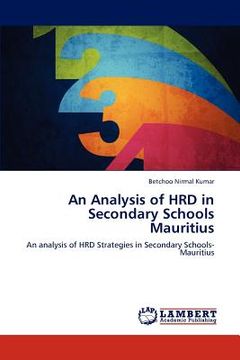 portada an analysis of hrd in secondary schools mauritius (en Inglés)