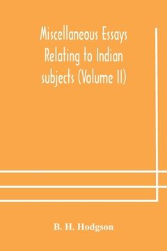 portada Miscellaneous essays relating to Indian subjects (Volume II) (in English)