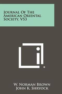 portada journal of the american oriental society, v53 (en Inglés)