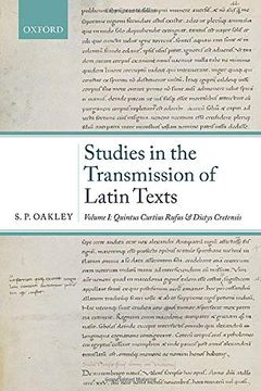 portada Studies in the Transmission of Latin Texts: Volume i: Quintus Curtius Rufus and Dictys Cretensis (en Inglés)