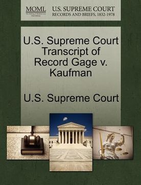 portada u.s. supreme court transcript of record gage v. kaufman