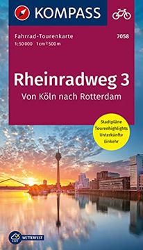 portada Kompass Fahrrad-Tourenkarte Rheinradweg 3, von Köln Nach Rotterdam 1: 50. 000 lz 2021-2025 (en Alemán)