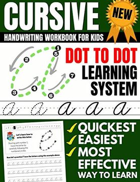 portada Cursive Handwriting Workbook for Kids: Dot to dot Cursive Practice Book (Beginning Cursive) 