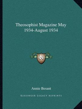 portada theosophist magazine may 1934-august 1934 (en Inglés)