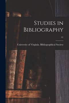 portada Studies in Bibliography; 41 (en Inglés)