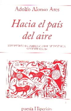 portada Hacia el país del aire: XXXI Premio de poesía Ciutat de València «Vicente Gaos» (Poesía Hiperión)