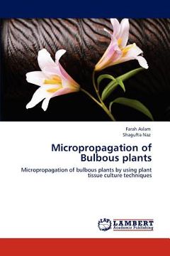 portada micropropagation of bulbous plants (en Inglés)