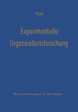 portada experimentelle organisationsforschung: methodische und wissenschaftstheoretische grundlagen (in German)