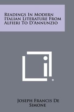 portada readings in modern italian literature from alfieri to d'annunzio (en Inglés)