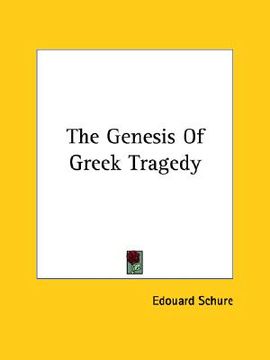 portada the genesis of greek tragedy (en Inglés)