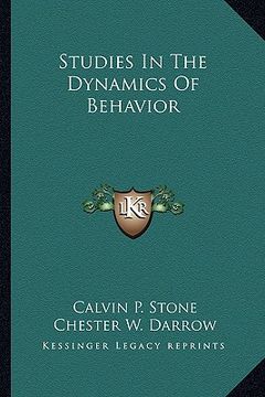 portada studies in the dynamics of behavior (en Inglés)