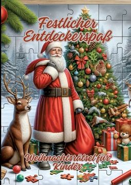 portada Festlicher Entdeckerspaß: Weihnachtsrätsel für Kinder (en Inglés)