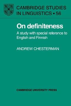 portada On Definiteness: A Study With Special Reference to English and Finnish (Cambridge Studies in Linguistics) (en Inglés)