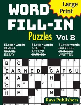 portada Large Print Word Fill-in Puzzles 2 (in English)