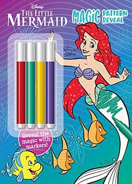 portada Disney Little Mermaid: Magic Pattern Reveal: Ocean Explorer: Pattern Reveal With 4 Colored Markers (en Inglés)