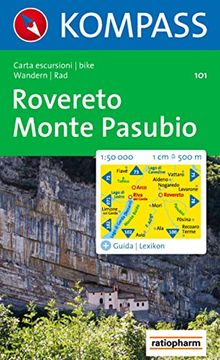 portada Rovereto 101 Kompass d/i Monte Pasubio: Wandelkaart 1: 50 000 (en Italiano)