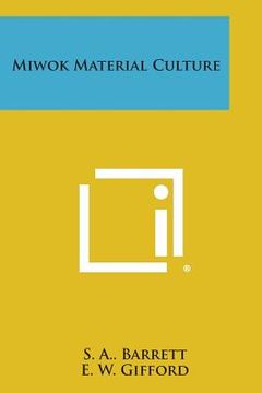 portada Miwok Material Culture (en Inglés)