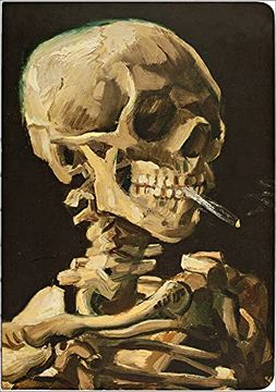 portada Head of a Skeleton With a Burning Cigarette, Skull, a5 Notebook (en Inglés)