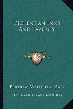 portada dickensian inns and taverns (in English)