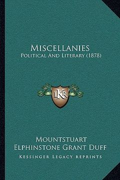 portada miscellanies: political and literary (1878) (en Inglés)
