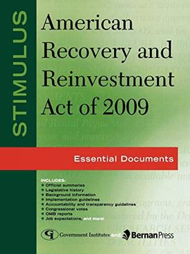 portada Stimulus: American Recovery and Reinvestment act of 2009: Essential Documents (en Inglés)