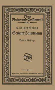 portada Gerhart Hauptmann (Aus Natur und Geisteswelt) (German Edition)