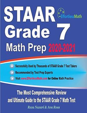 portada Staar Grade 7 Math Prep 2020-2021: The Most Comprehensive Review and Ultimate Guide to the Staar Grade 7 Math Test (en Inglés)