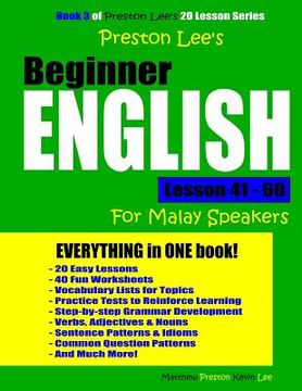 portada Preston Lee's Beginner English Lesson 41 - 60 For Malay Speakers (en Inglés)