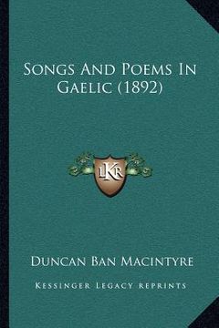 portada songs and poems in gaelic (1892) (en Inglés)