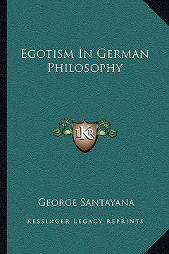 portada egotism in german philosophy (in English)