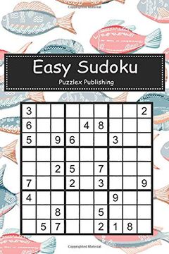 portada Easy Sudoku: Sudoku Puzzle Game for Beginers With Cute Fishes in Doodle Style in Pink and Blue Cover (en Inglés)